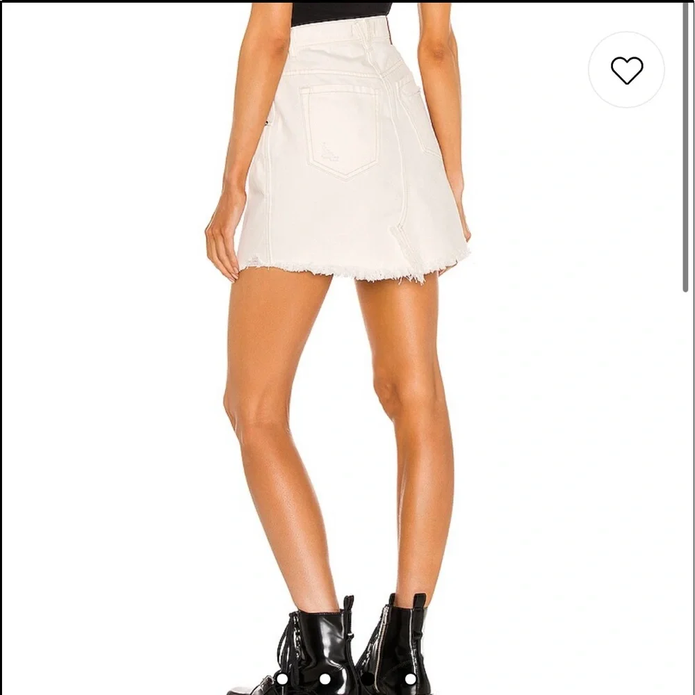 18. Free People Brea Cut off Skirt in Deco White - Picture 5 of 16